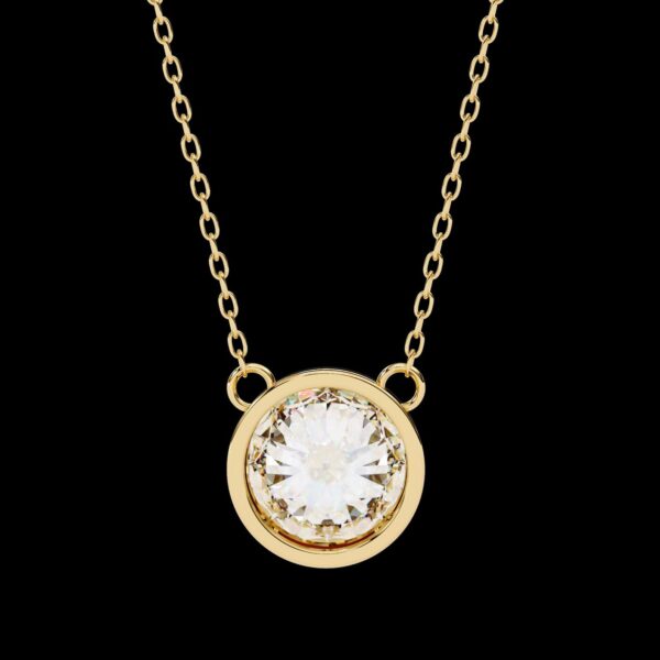 Classic 2 CT Solitaire Round Diamond Pendant Made In 18 / 14 / 10 KT Gold Studded With Certified Lab Diamonds For The Birthday Gift For Her