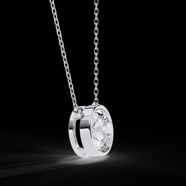 Classic 2 CT Solitaire Round Diamond Pendant Made In 18 / 14 / 10 KT Gold Studded With Certified Lab Diamonds For The Birthday Gift For Her