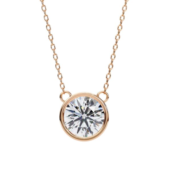 Classic 2 CT Solitaire Round Diamond Pendant Made In 18 / 14 / 10 KT Gold Studded With Certified Lab Diamonds For The Birthday Gift For Her