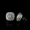 Luxury Double Halo Lab Diamond Stud Earrings Made In 18/14/10KT Gold Studded With Certified Lab Diamond For The Anniversary And Wedding Gift