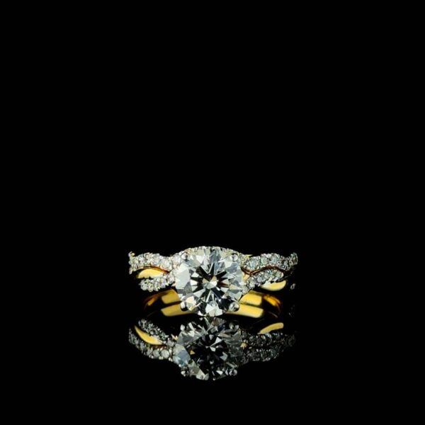 IcedOut Beautiful 1.5 Round Diamond Ring Set Made In 18/14/10 KT Gold Studded With Shinny Moissanite Diamond For The Wedding And Anniversary