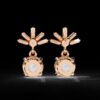 Round & Baguette Cut Diamond Drop Earrings Made In 18/14/10 KT Gold Studded With Certified Lab Diamond For The Anniversary And Birthday Gift