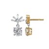 Round & Baguette Cut Diamond Drop Earrings Made In 18/14/10 KT Gold Studded With Certified Lab Diamond For The Anniversary And Birthday Gift
