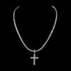 Iced Out Cross Pendant & Tennis Chain Set Made In 10 KT Gold Embellished With Shinny Moissanite Diamonds For The Birthday Gift Unisex Gift