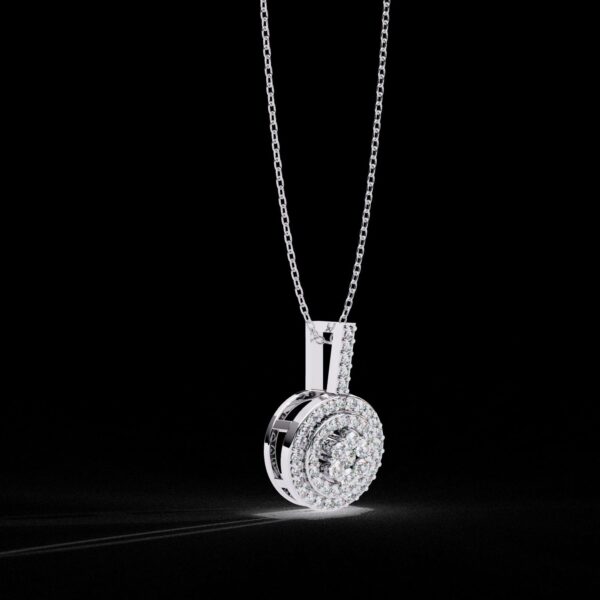 Luxury Round Halo Diamond Pendant Made In 18/14/10 KT Gold Embellished With Certified Lab Diamonds For The Birthday And Anniversary Gift