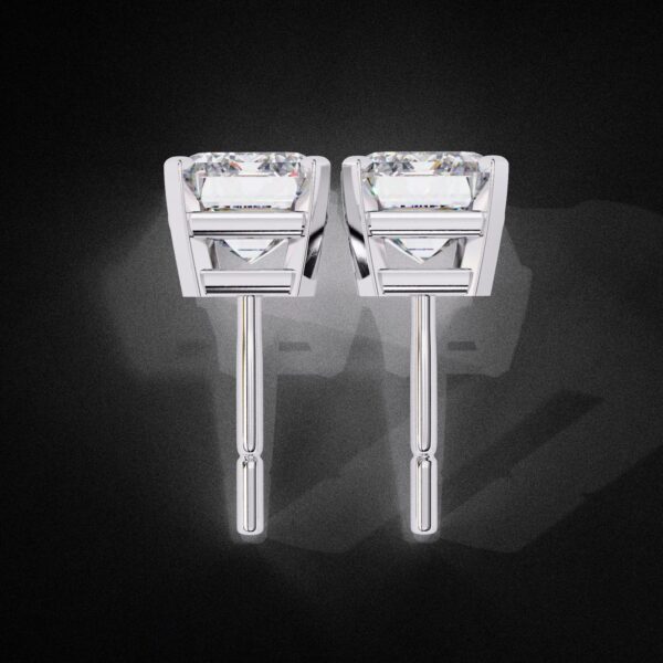 Elegant Emerald-Cut Diamond Stud Earrings Made In 18/14/10 KT Gold Studded With Certified Lab Diamonds For The Wedding And Anniversary Gift