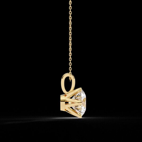 Timeless Elegance Classic Round Cut Diamond Pendant Made In 18 / 14 / 10 KT Gold Studded With Certified Lab Diamonds For The Birthday Gift