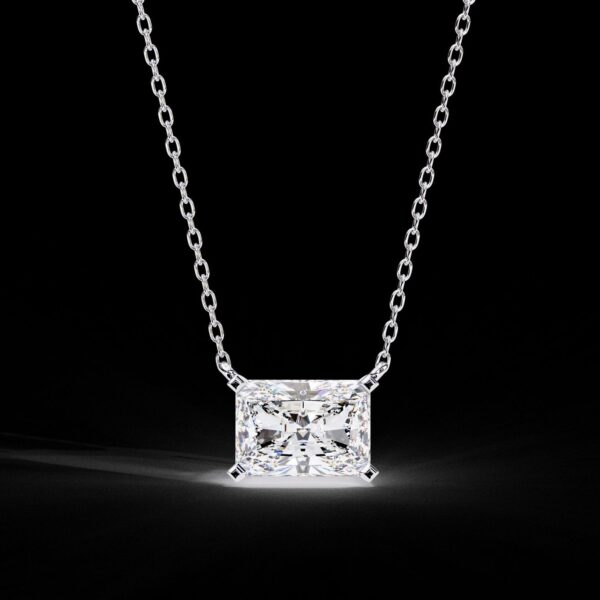 Elegant Radiant Cut Diamond Solitaire Pendant Made In 18 / 14 / 10 KT Gold Embellished With Certified Lab Diamonds For The Birthday Gift