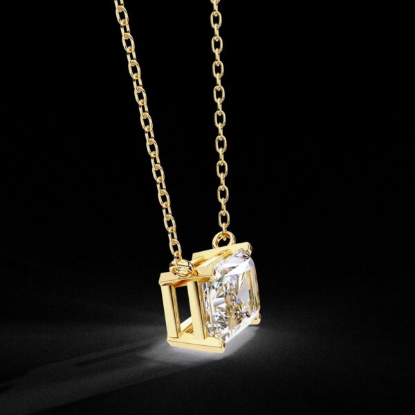 Elegant Radiant Cut Diamond Solitaire Pendant Made In 18 / 14 / 10 KT Gold Embellished With Certified Lab Diamonds For The Birthday Gift