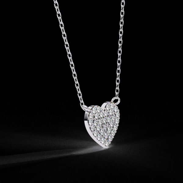 Elegant Gold & Diamond Heart Pendant Made Made In 18 / 14 / 10 KT Gold Embellished With Certified Lab Diamonds For The Birthday Gift