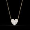 Elegant Gold & Diamond Heart Pendant Made Made In 18 / 14 / 10 KT Gold Embellished With Certified Lab Diamonds For The Birthday Gift