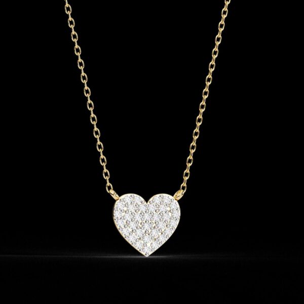 Elegant Gold & Diamond Heart Pendant Made Made In 18 / 14 / 10 KT Gold Embellished With Certified Lab Diamonds For The Birthday Gift