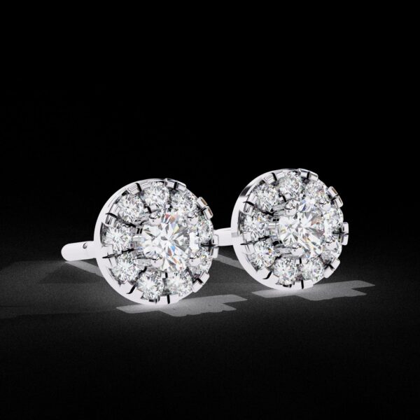 Elegant Diamond Stud Earrings Made in 18 / 14 / 10 KT Gold Embellished With Certified Lab Diamonds For The Birthday And Anniversary Gift