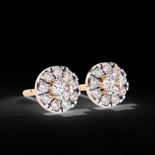 Elegant Diamond Stud Earrings Made in 18 / 14 / 10 KT Gold Embellished With Certified Lab Diamonds For The Birthday And Anniversary Gift