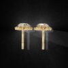 Luxury Double Halo Diamond Drop Earrings Made In 18/14/10 KT Gold Studded With Certified Lab Diamonds For The Anniversary And Wedding Gift
