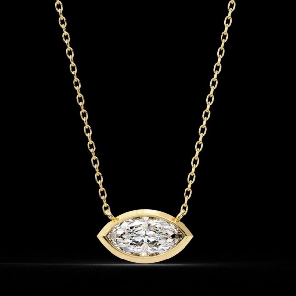 Marquise Eye Elegance Beautiful Pendant Made In 18 / 14 / 10 KT Gold Studded With Certified Lab Diamonds For The Birthday And Wedding Gift