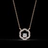 Elegant Floral Diamond Pendant Made In 18 / 14 / 10 KT Gold Embellished With Certified Lab Diamond For The Anniversary And Wedding Gift