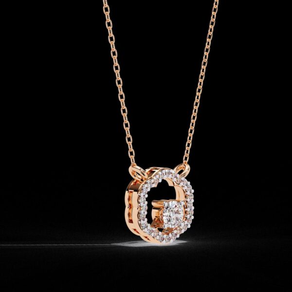 Elegant Floral Diamond Pendant Made In 18 / 14 / 10 KT Gold Embellished With Certified Lab Diamond For The Anniversary And Wedding Gift