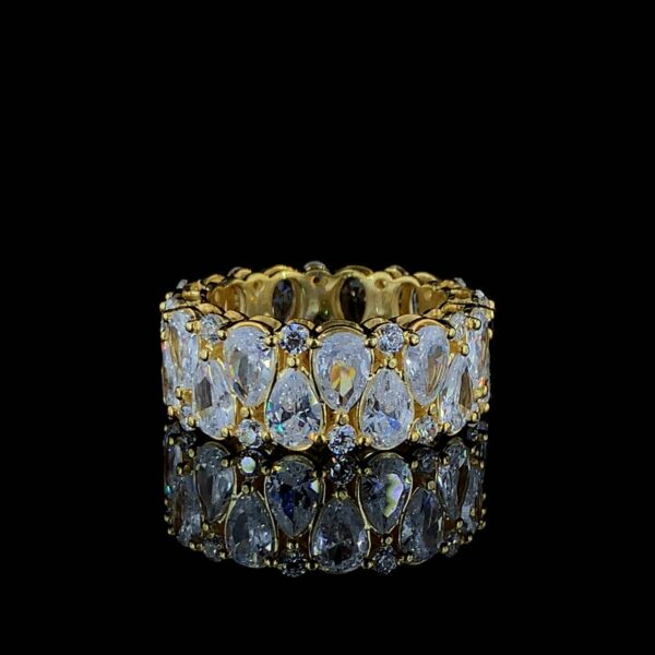 Luminous Charm Pear Diamond Ring Made In 18 / 14 / 10KT Gold Embellished With Shinny Moissanite Diamond For The Wedding And Anniversary Gift