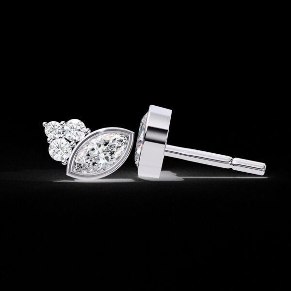 Elegant Marquise and Cluster Diamond Stud Earrings Made In 18 / 14 / 10 KT Gold Embellished With Certified Lab Diamond For The Birthday Gift