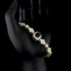 Luxury Diamond & Blue CZ Stone Bracelet Made In 10 KT Gold Embellished With Shinny Moissanite Diamonds For The Birthday And Anniversary Gift