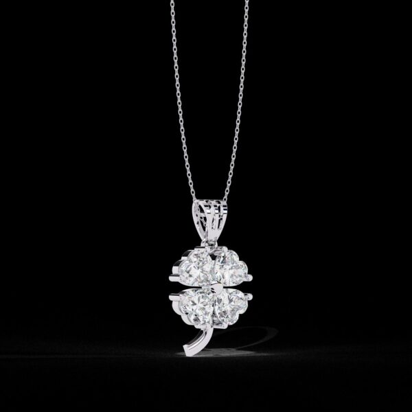 Gold & Diamond Four-Leaf Clover Pendant Made In 18 / 14 / 10KT Gold Studded With Certified Lab Diamond For The Birthday And Anniversary Gift