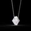 Elegant Princess Diamond Pendant Made In 18 / 14 / 10 KT Gold Embellished With Certified Lab Diamonds For The Anniversary And Wedding Gift