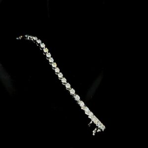 Iced Out Round Diamond Bracelet Made In 10 KT Gold Embellished With Shinny Moissanite Diamonds For The Anniversary And Wedding Gift