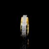 Iced Out Princess Diamond Channel Setting Ring Made In 18 / 14 / 10 KT Gold Studded With Shinny Moissanite Diamonds For The Anniversary Gift