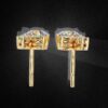 Elegant Marquise & Round Cut Cluster Diamond Stud Earrings Made In 18/14/10 KT Gold Studded With Certified Lab Diamonds For Anniversary Gift