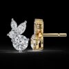 Elegant Marquise & Round Cut Cluster Diamond Stud Earrings Made In 18/14/10 KT Gold Studded With Certified Lab Diamonds For Anniversary Gift