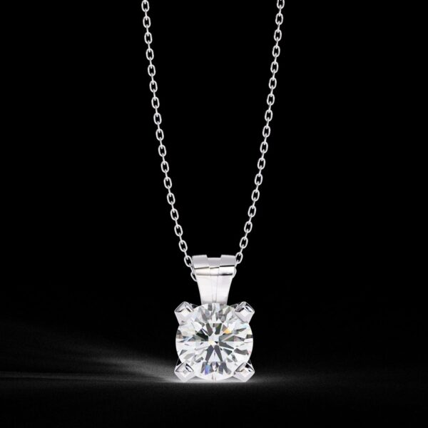 Elegant Solitaire Diamond Pendant Made In 18 / 14 / 10 KT Gold Embellished With Certified Lab Diamonds For The Anniversary And Wedding Gift