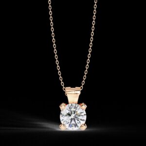 Elegant Solitaire Diamond Pendant Made In 18 / 14 / 10 KT Gold Embellished With Certified Lab Diamonds For The Anniversary And Wedding Gift