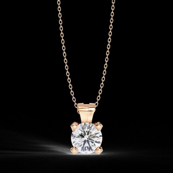 Elegant Solitaire Diamond Pendant Made In 18 / 14 / 10 KT Gold Embellished With Certified Lab Diamonds For The Anniversary And Wedding Gift