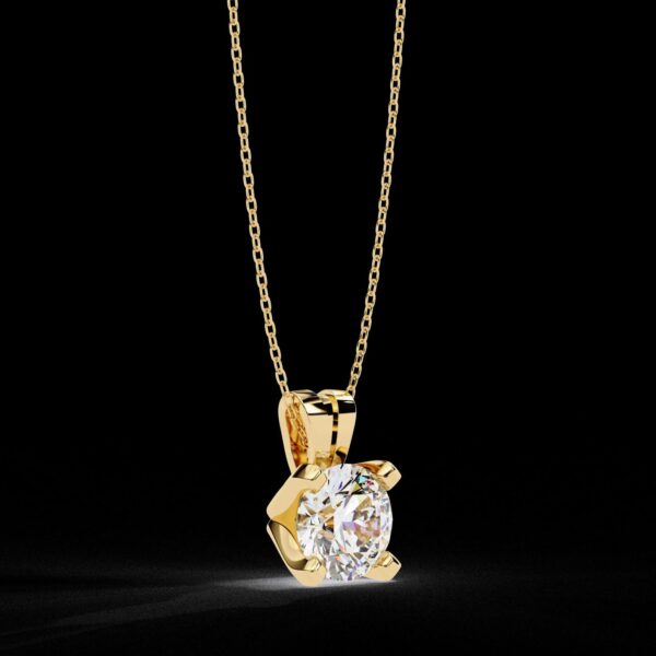 Elegant Solitaire Diamond Pendant Made In 18 / 14 / 10 KT Gold Embellished With Certified Lab Diamonds For The Anniversary And Wedding Gift