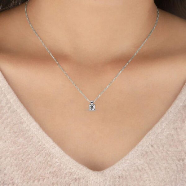 Elegant Solitaire Diamond Pendant Made In 18 / 14 / 10 KT Gold Embellished With Certified Lab Diamonds For The Anniversary And Wedding Gift