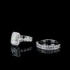 Luxury 2.5 Ct Emerald-Cut Diamond Bridal Ring Set Made In 18/14/10 KT Gold Embellished With Certified Lab Diamonds For The Wedding Gift
