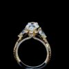 Luxury Oval Cut Diamond Cluster Iced Out Ring Made In 18/14/10 KT Gold Embellished With Shinny Moissanite Diamonds For The Anniversary Gift