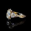 Luxury Oval Cut Diamond Cluster Iced Out Ring Made In 18/14/10 KT Gold Embellished With Shinny Moissanite Diamonds For The Anniversary Gift