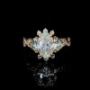 Luxury Oval Cut Diamond Cluster Iced Out Ring Made In 18/14/10 KT Gold Embellished With Shinny Moissanite Diamonds For The Anniversary Gift