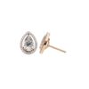 Elegant Drop Halo Pear Diamond Stud Earrings Made In 18/14/10 KT Gold Studded With Certified Lab Diamonds For The Anniversary Gift For Her
