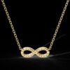 Timeless Infinity Diamond Pendant Made In 18 / 14 / 10 KT Gold Embellished With Certified Lab Diamonds For The Anniversary And Wedding Gift