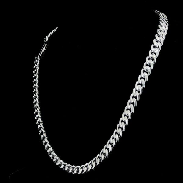 Iced Out Baguette 8 MM Cuban Link Chain Made In 925 Sterling Silver Studded With Shinny Moissanite Diamonds For The And Birthday Gift