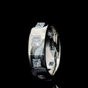 Iced Out Princess Diamond Unisex Ring Made In 18/14/10 KT Gold Studded With Certified Lab Diamonds For Wedding And Anniversary Gift For Her