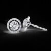 Halo Stud Earrings with Round Diamond Made In 18 / 14 / 10 KT Gold Embellished With Certified Lab Diamonds For The Anniversary Gift For Her