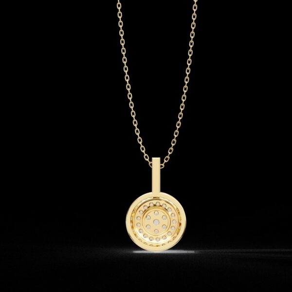 Luxury Round Halo Diamond Pendant Made In 18/14/10 KT Gold Embellished With Certified Lab Diamonds For The Birthday And Anniversary Gift