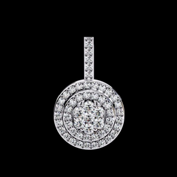 Luxury Round Halo Diamond Pendant Made In 18/14/10 KT Gold Embellished With Certified Lab Diamonds For The Birthday And Anniversary Gift