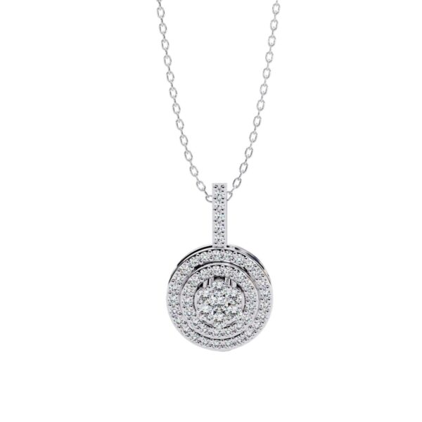 Luxury Round Halo Diamond Pendant Made In 18/14/10 KT Gold Embellished With Certified Lab Diamonds For The Birthday And Anniversary Gift