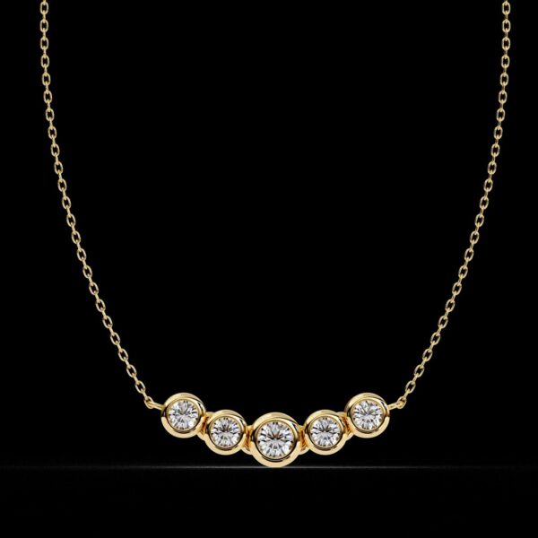 Elegant Gold Diamond Bezel Pendant Made In 18 / 14 / 10 KT Gold Embellished With Certified Lab Diamonds For The Wedding And Anniversary Gift
