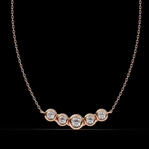 Elegant Gold Diamond Bezel Pendant Made In 18 / 14 / 10 KT Gold Embellished With Certified Lab Diamonds For The Wedding And Anniversary Gift